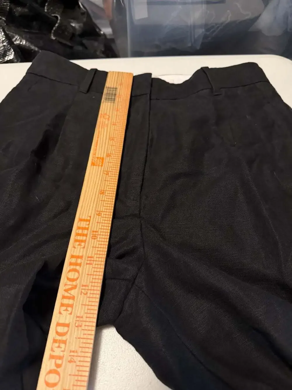 Aritzia The Effortless Pant Black Linen-Blend Wide Leg Trousers Size 6